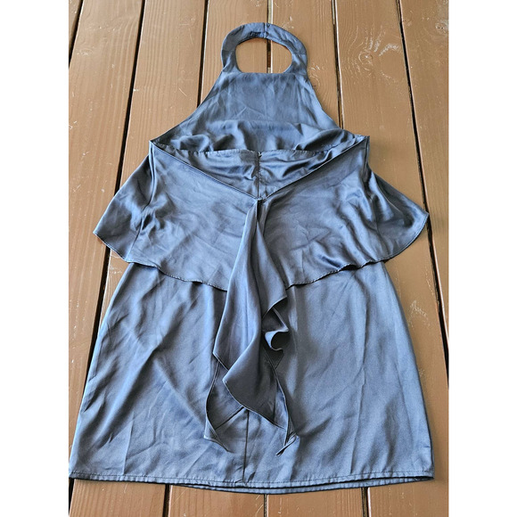 Modern Citizen Women's Navy Blue‎ Satin Halter Neck Mini Dress. Size M - Picture 4 of 12